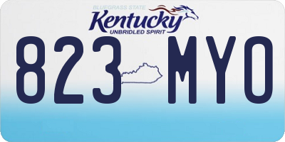 KY license plate 823MYO