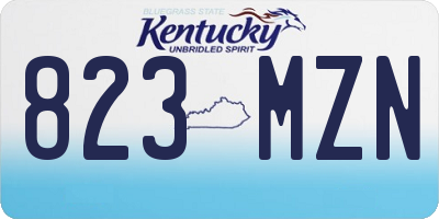 KY license plate 823MZN