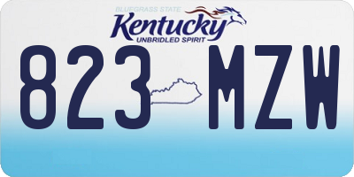 KY license plate 823MZW
