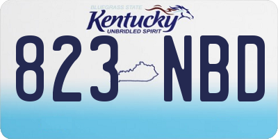 KY license plate 823NBD
