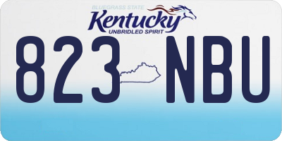 KY license plate 823NBU