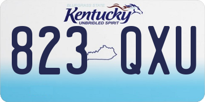 KY license plate 823QXU