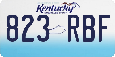 KY license plate 823RBF