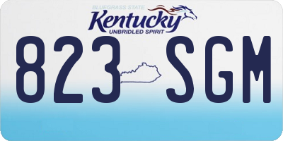 KY license plate 823SGM