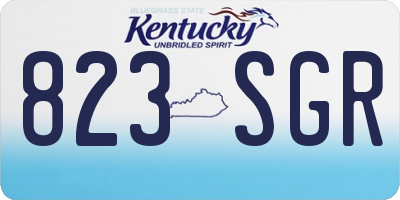 KY license plate 823SGR