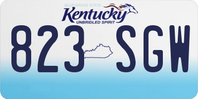 KY license plate 823SGW