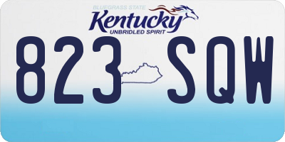 KY license plate 823SQW