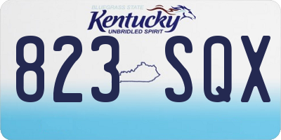 KY license plate 823SQX