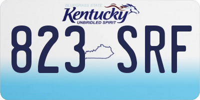 KY license plate 823SRF