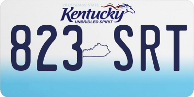 KY license plate 823SRT