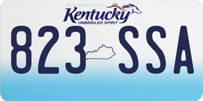 KY license plate 823SSA