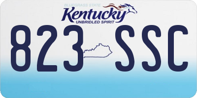 KY license plate 823SSC
