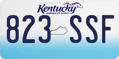 KY license plate 823SSF