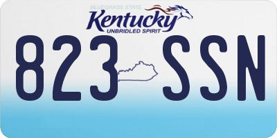 KY license plate 823SSN