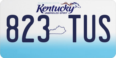 KY license plate 823TUS