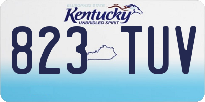 KY license plate 823TUV