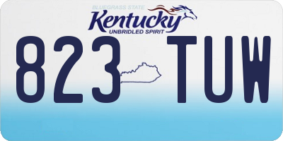 KY license plate 823TUW
