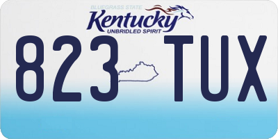 KY license plate 823TUX