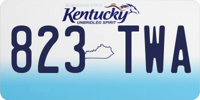 KY license plate 823TWA