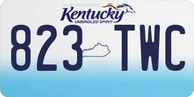 KY license plate 823TWC
