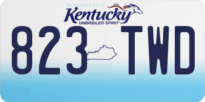 KY license plate 823TWD