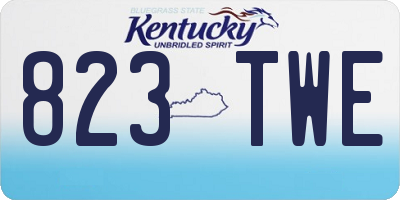 KY license plate 823TWE