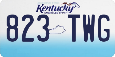 KY license plate 823TWG