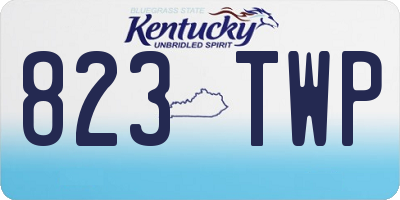 KY license plate 823TWP