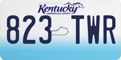 KY license plate 823TWR