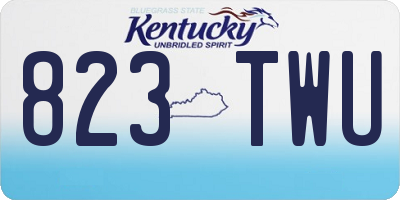 KY license plate 823TWU