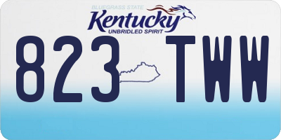 KY license plate 823TWW