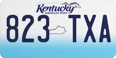 KY license plate 823TXA