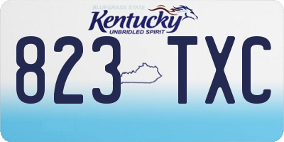 KY license plate 823TXC