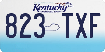 KY license plate 823TXF