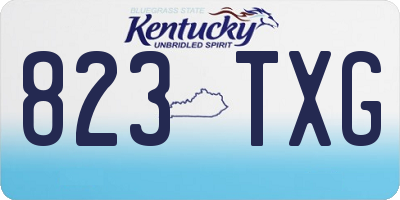 KY license plate 823TXG