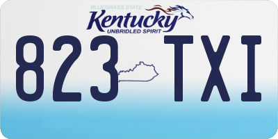 KY license plate 823TXI