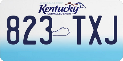 KY license plate 823TXJ