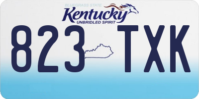 KY license plate 823TXK