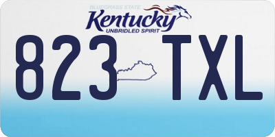 KY license plate 823TXL