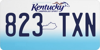 KY license plate 823TXN