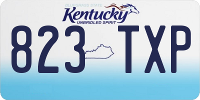 KY license plate 823TXP