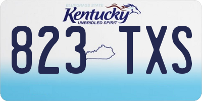 KY license plate 823TXS