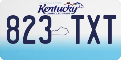 KY license plate 823TXT