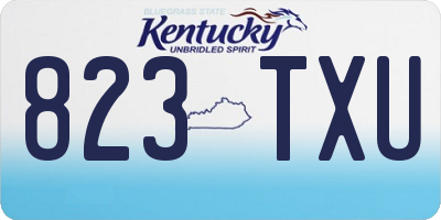 KY license plate 823TXU