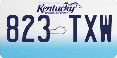 KY license plate 823TXW
