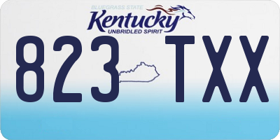 KY license plate 823TXX