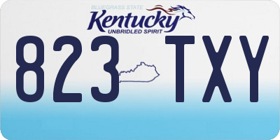 KY license plate 823TXY