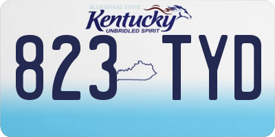 KY license plate 823TYD