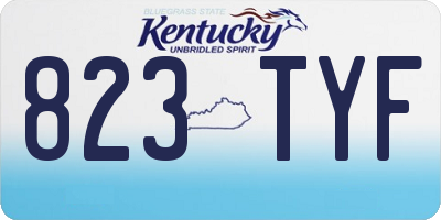 KY license plate 823TYF