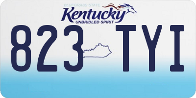 KY license plate 823TYI